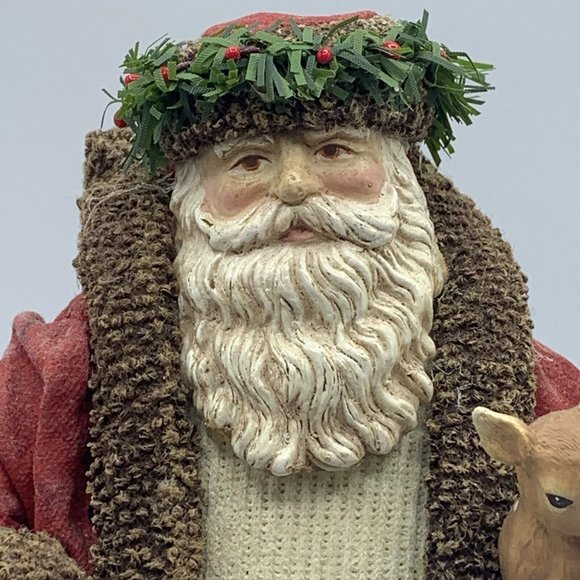 Woodland Santa Midwest Importers Fabric Mache #18186 in Box 10 I… - Picture 8 of 16